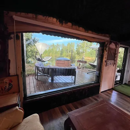 Black House In The Forest With Hot Tube And Theater For Movies * Lici (Talsi)